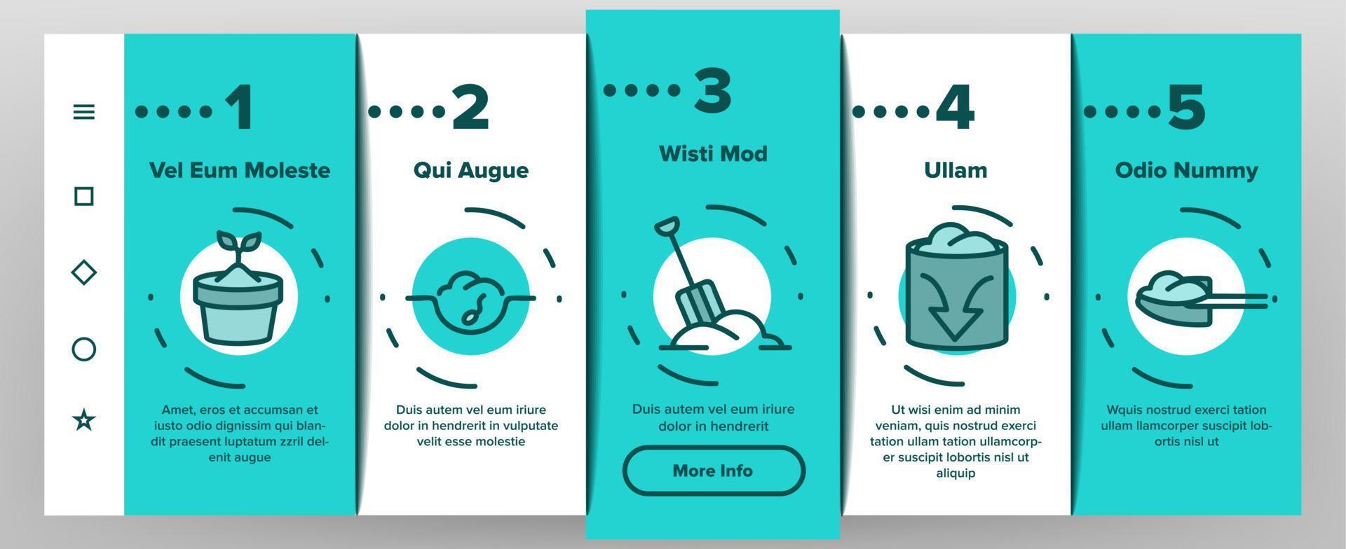 Compost Ground Soil Onboarding Icons Set Vector