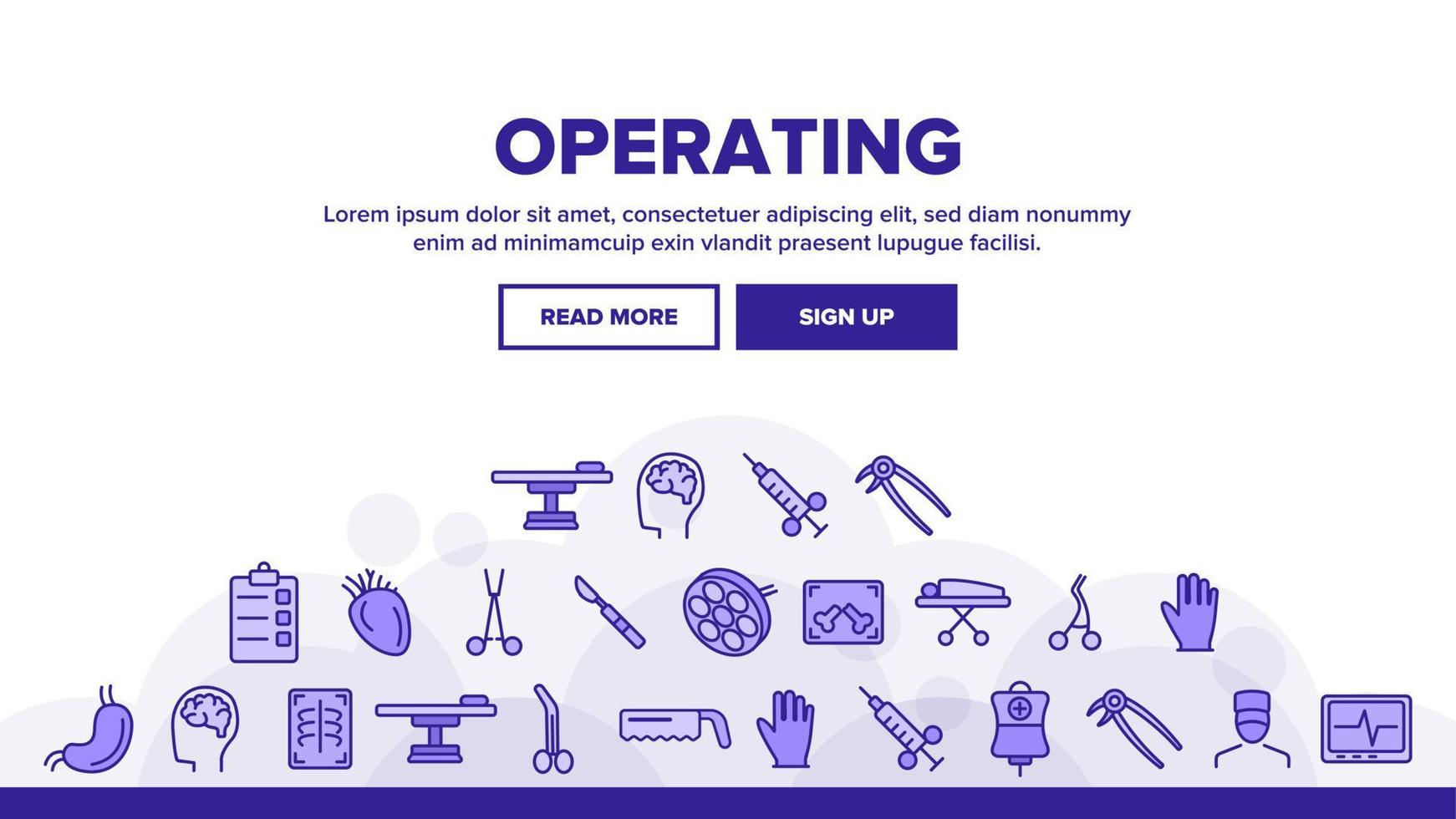 Operating Instruments Vector Thin Line Icons Set
