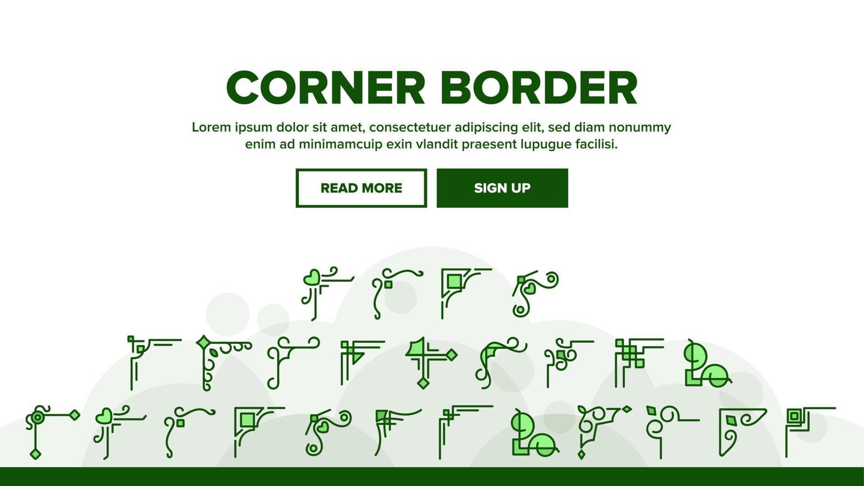 Corner Border Landing Header Vector