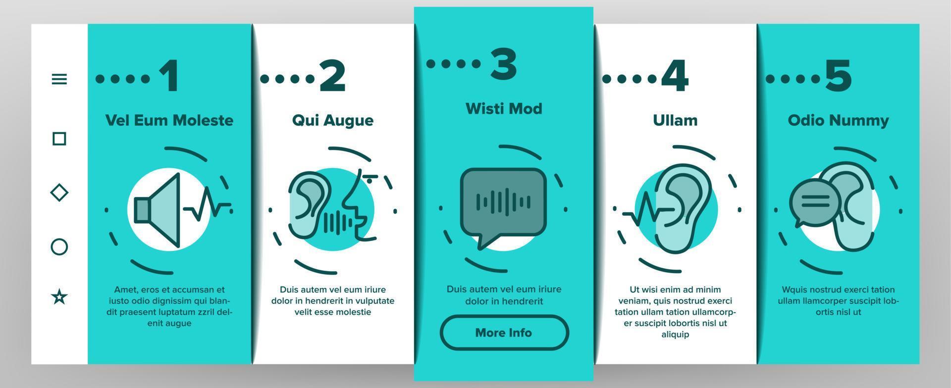 Hear Sound Aid Tool Onboarding Icons Set Vector