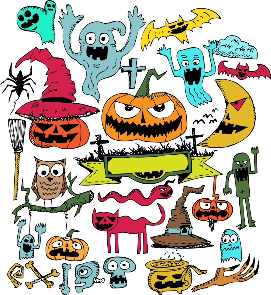 Happy Halloween icon theme and halloween background sign png