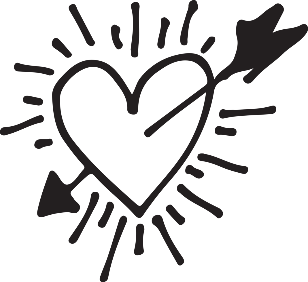 Hand drawn Heart icon sign symbol design png