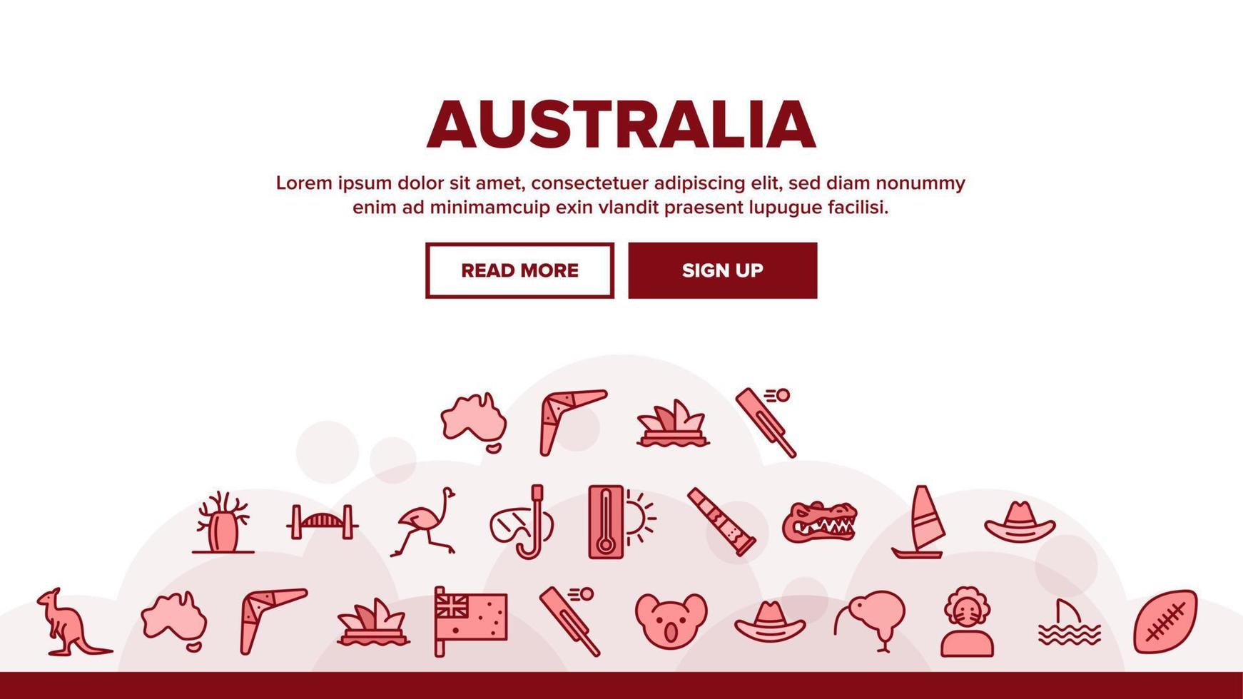 Australia Country Landing Header Vector