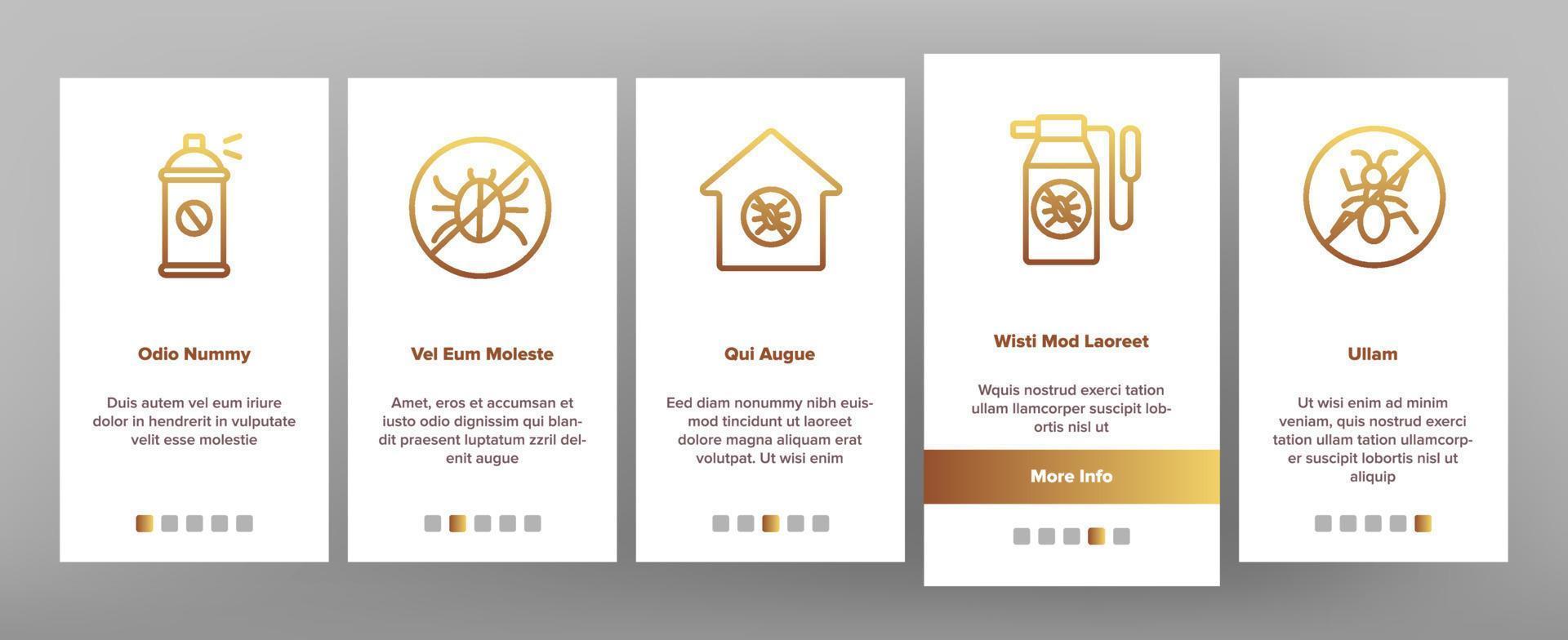 Pest Control Service Onboarding Icons Set Vector