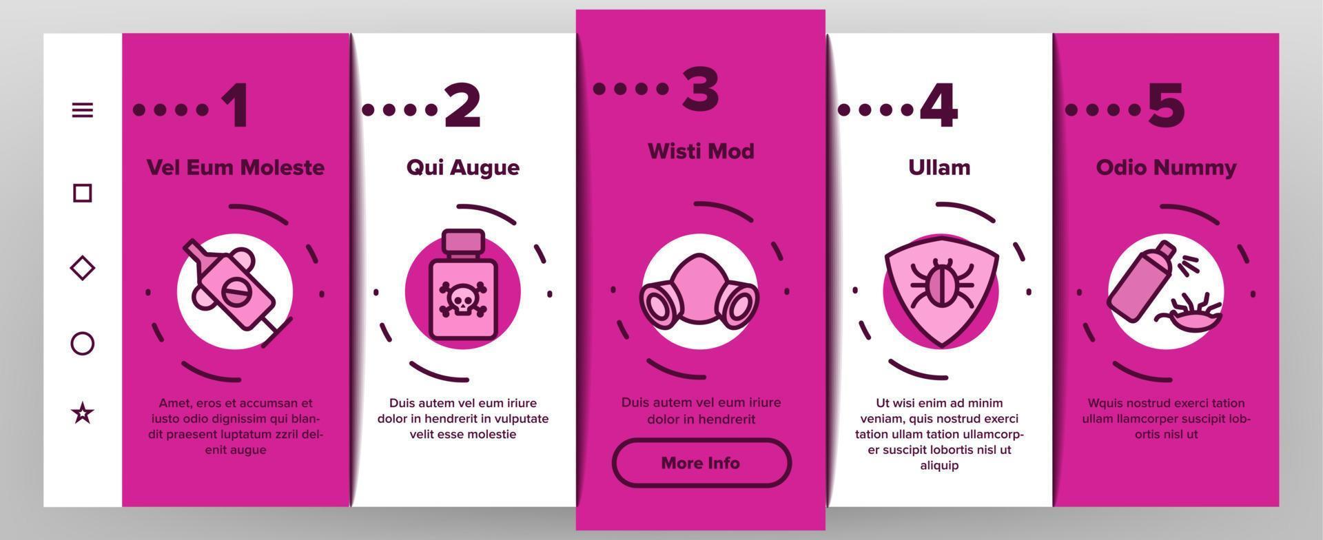 Pest Control Service Onboarding Icons Set Vector