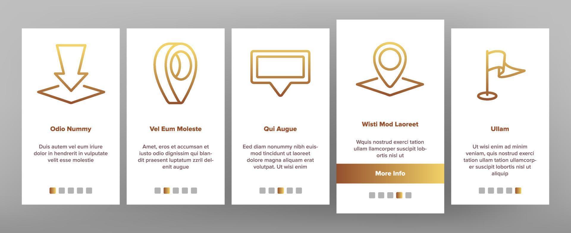 Marker Pointer Gps Map Onboarding Icons Set Vector
