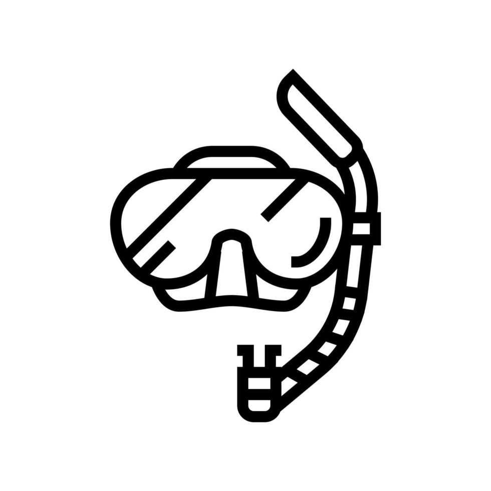 mask and snokler line icon vector illustration