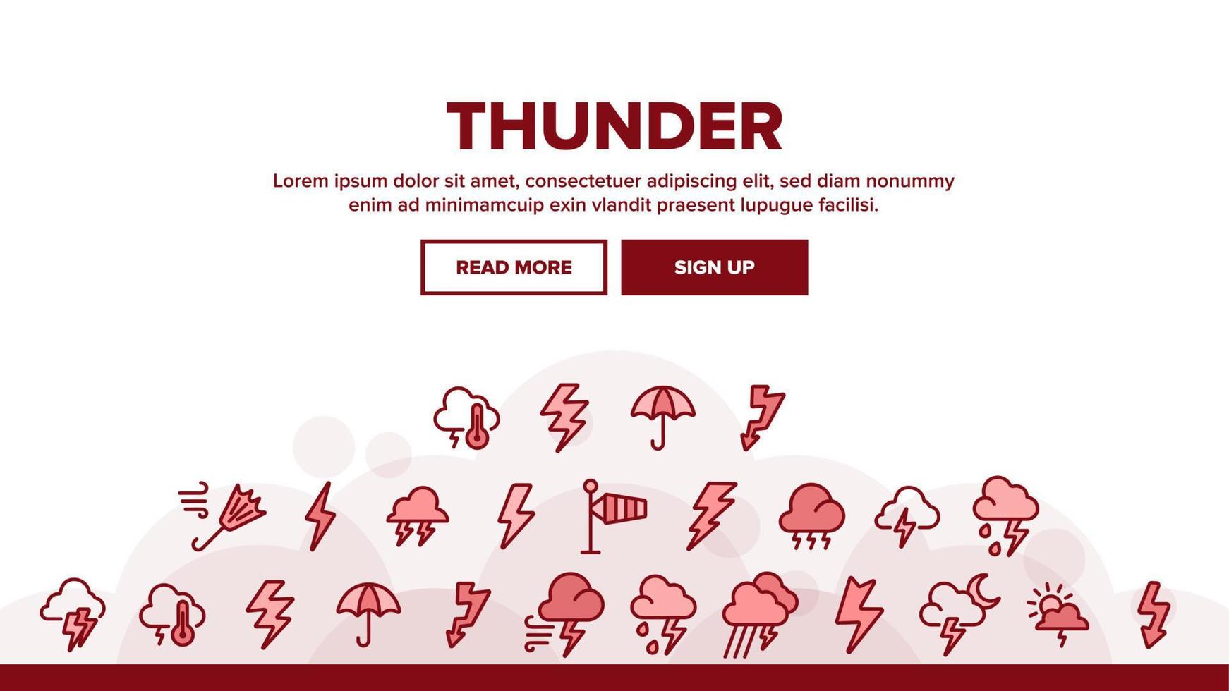 Thunder And Lightning Landing Header Vector