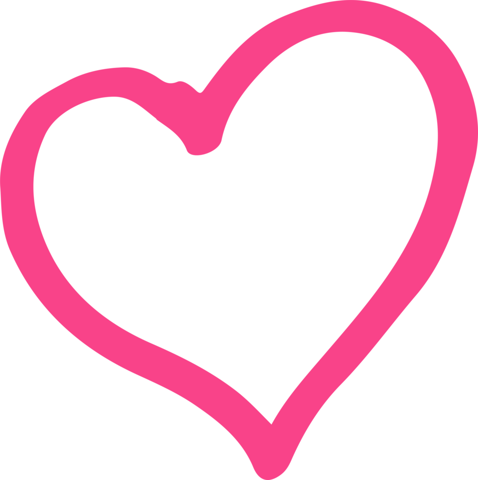 Hand drawn heart icon sign design png