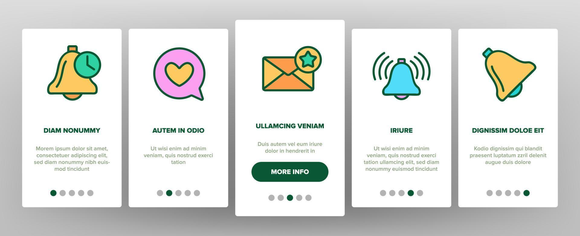 Notification Onboarding Icons Set Vector