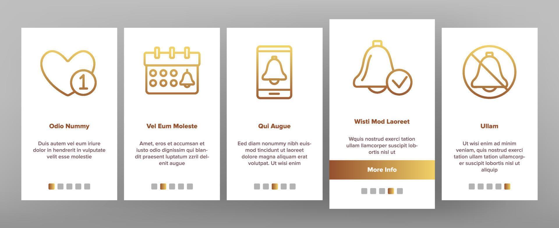 Notification Onboarding Icons Set Vector