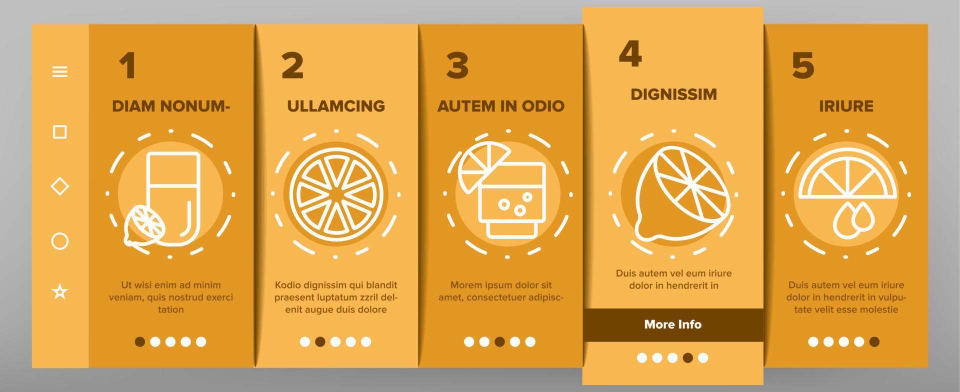 Lime Fruit Onboarding Icons Set Vector