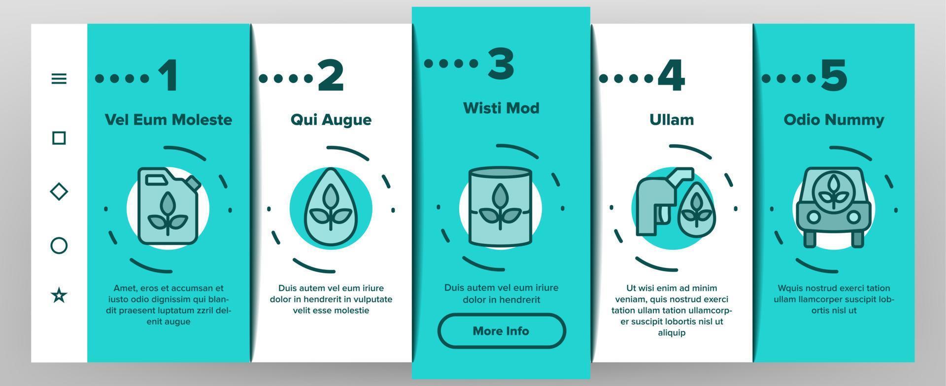 Biofuel Eco Energy Onboarding Icons Set Vector