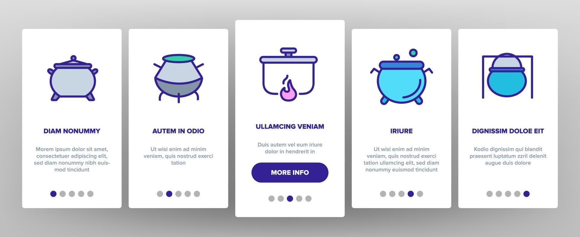 Cauldron Onboarding Icons Set Vector