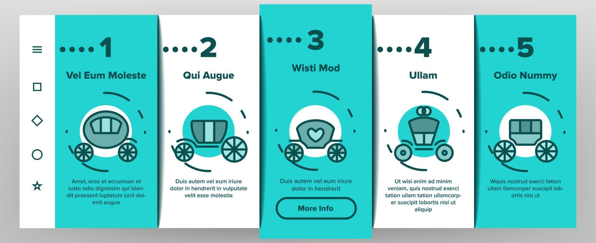 Brougham Onboarding Icons Set Vector