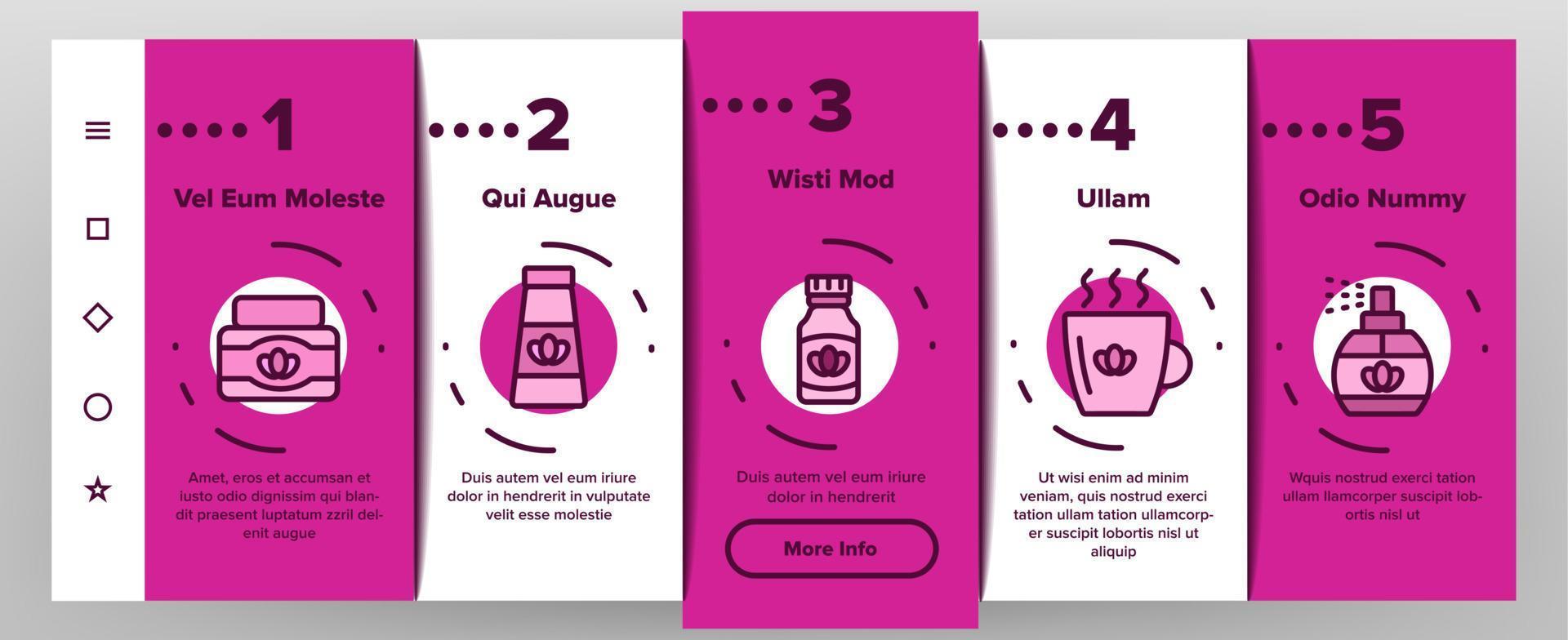 Lavender Onboarding Icons Set Vector