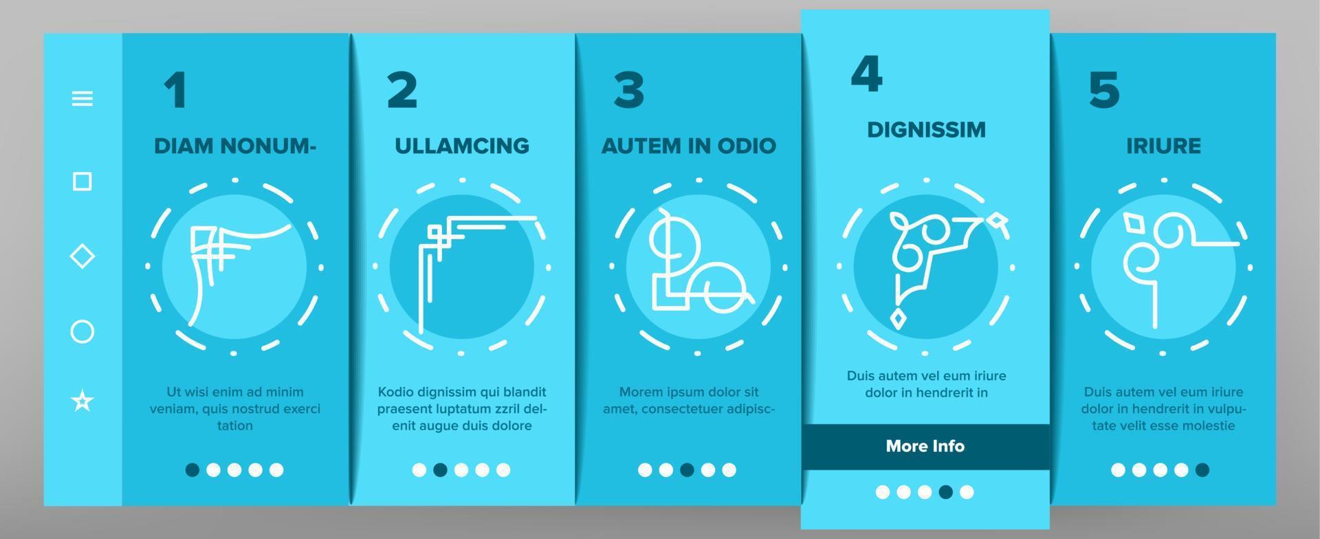 Corner Border Onboarding Icons Set Vector