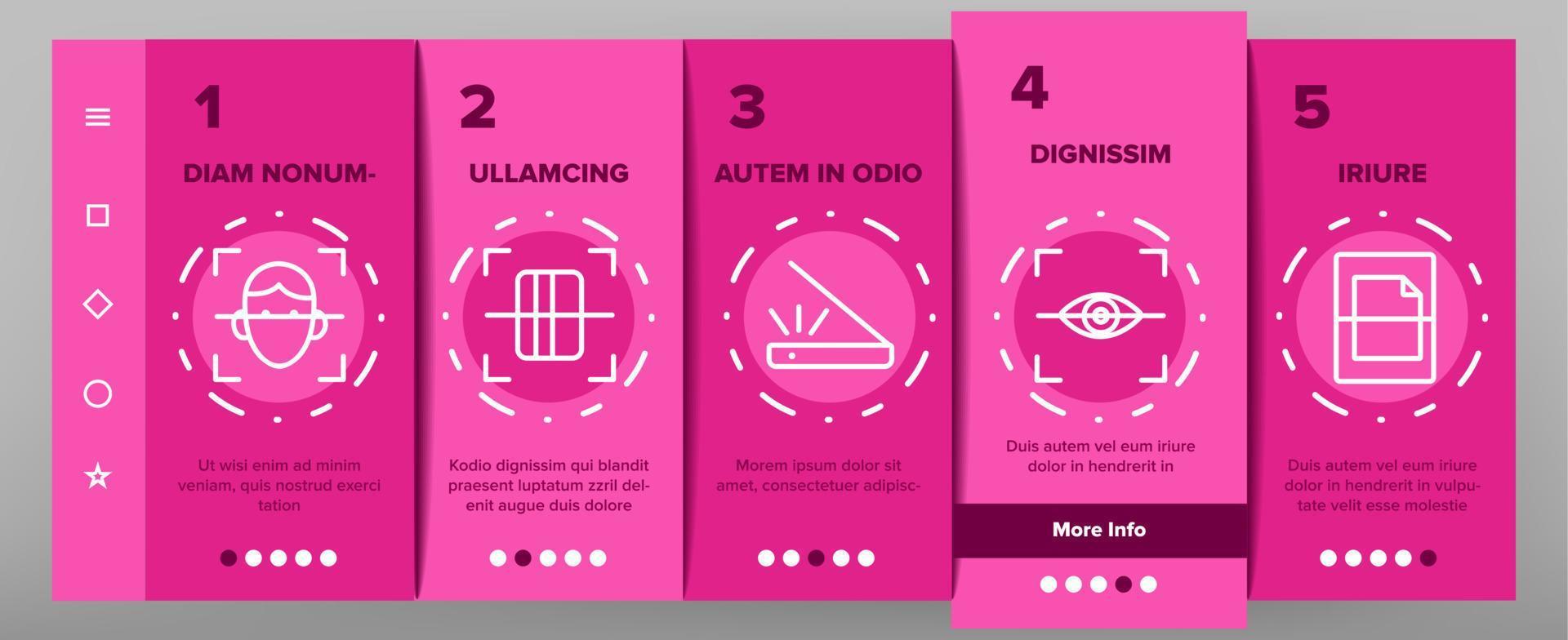 Scan Reading Onboarding Icons Set Vector