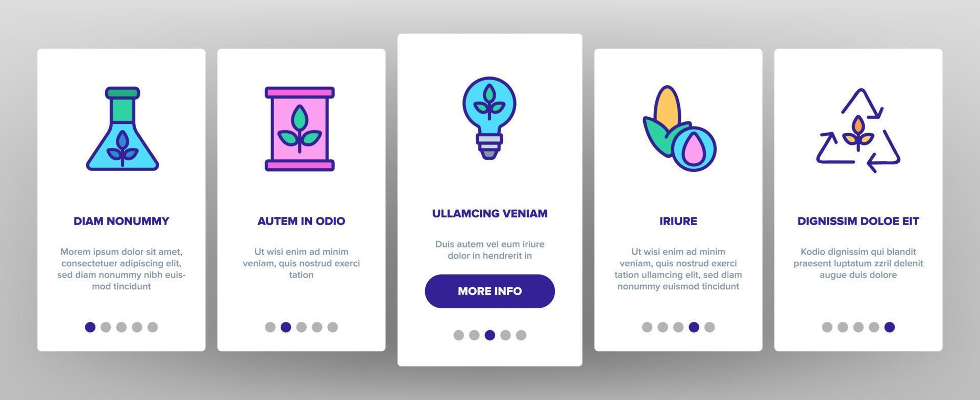 Biofuel Eco Energy Onboarding Icons Set Vector