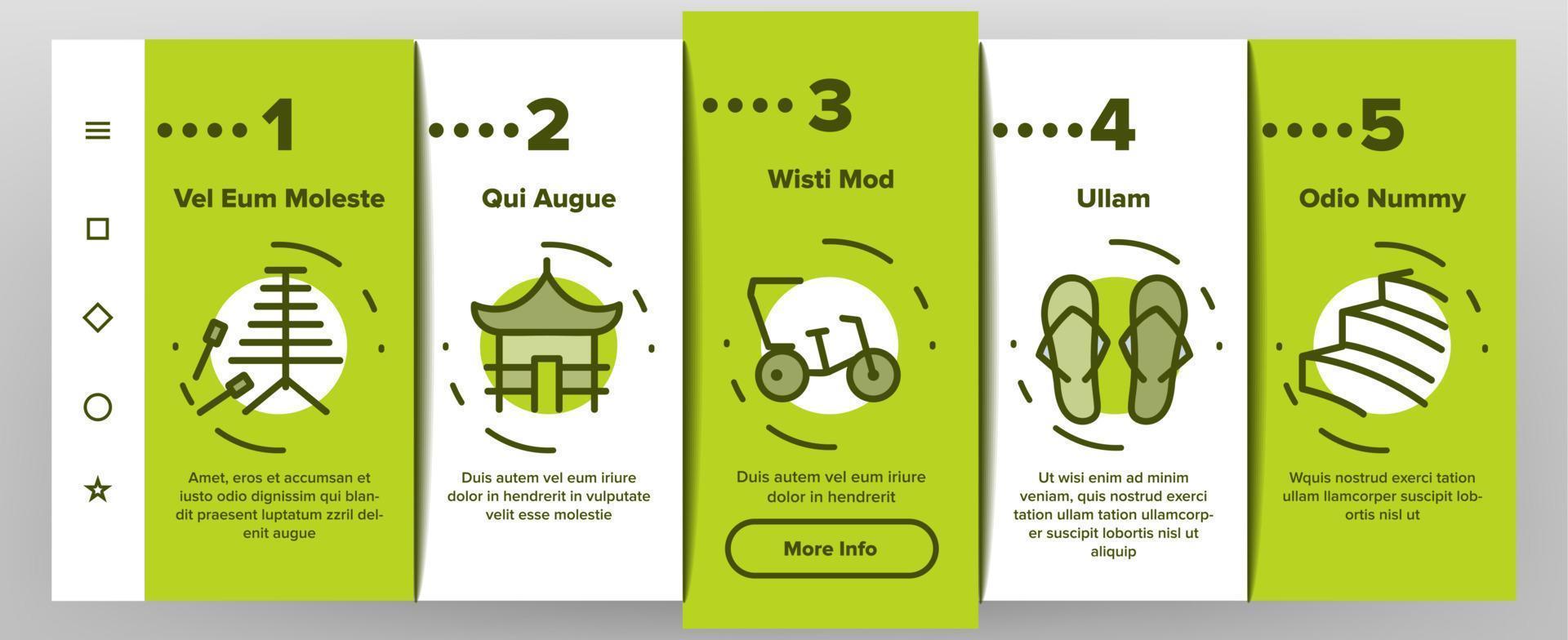 Vietnam Onboarding Icons Set Vector