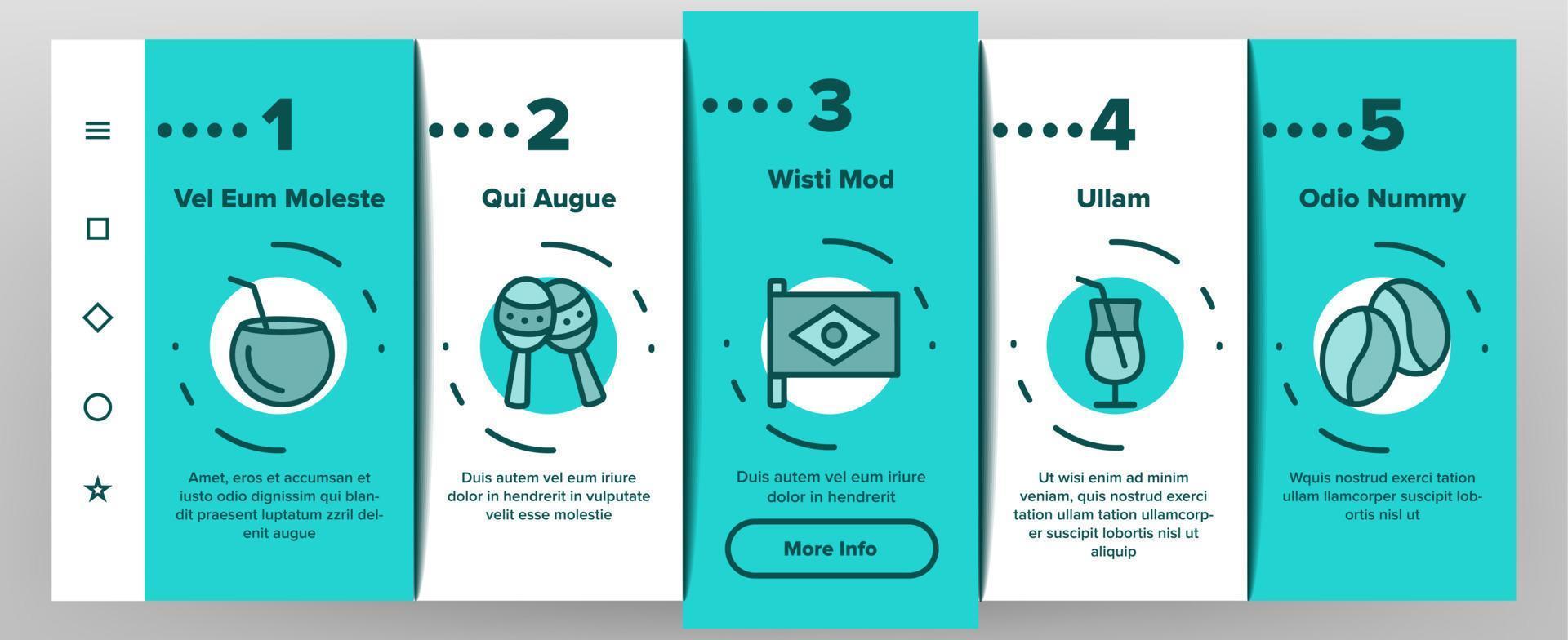Brazil National Onboarding Icons Set Vector