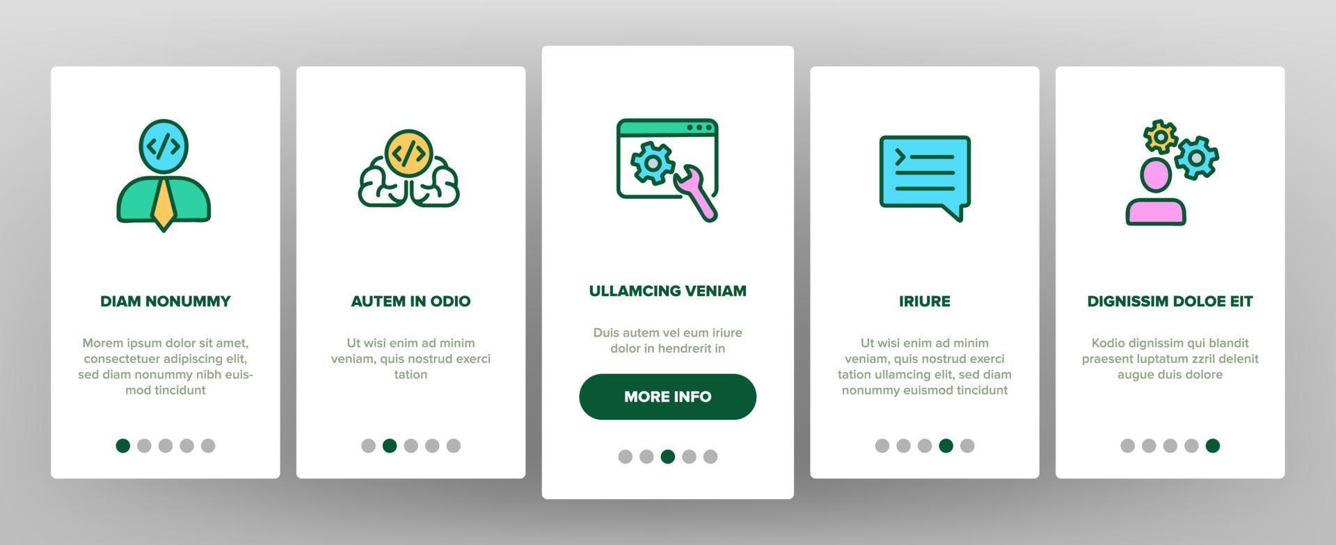 Developer Onboarding Icons Set Vector