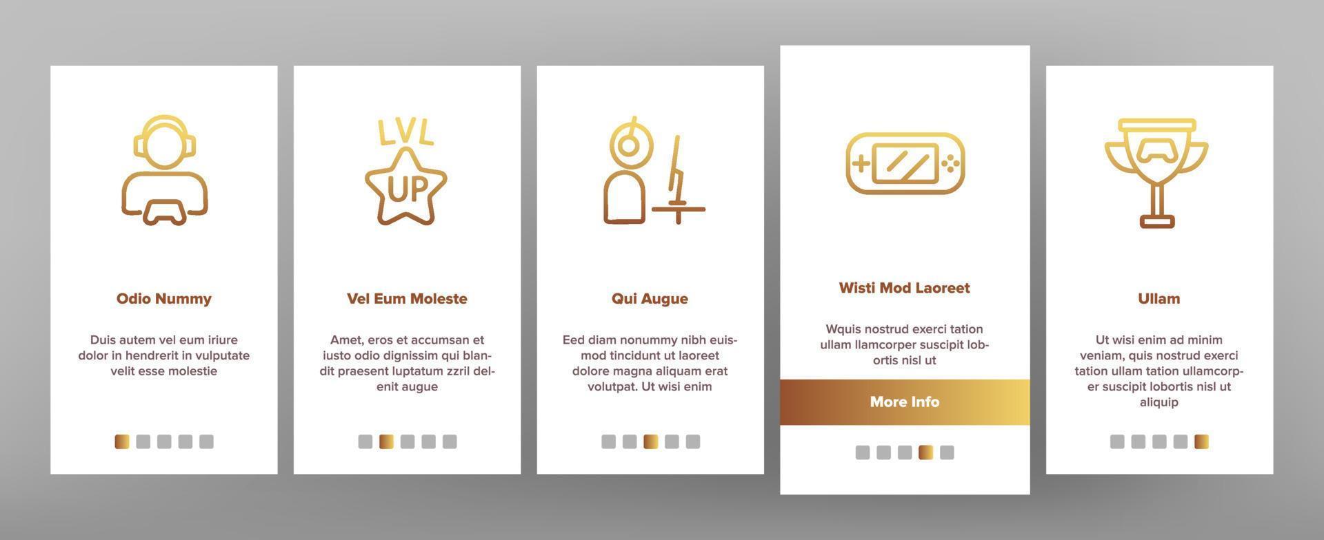 Gamer Device Onboarding Icons Set Vector