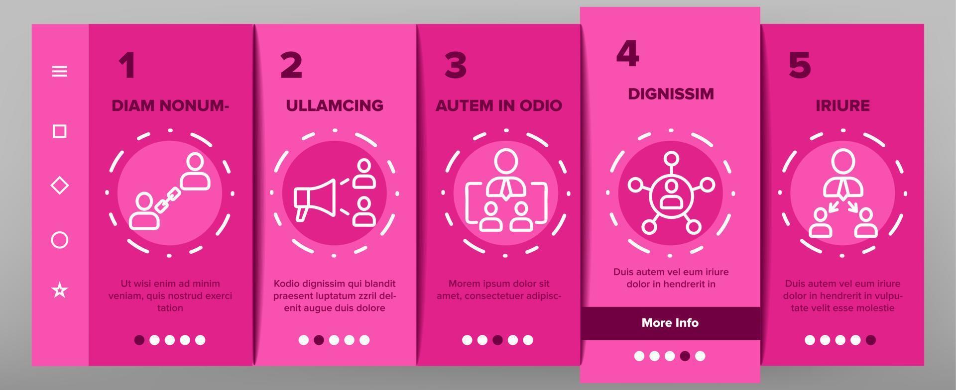 Referral Marketing Onboarding Icons Set Vector