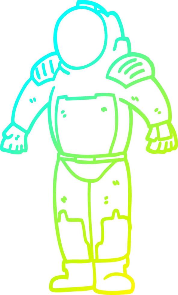 cold gradient line drawing cartoon space man vector