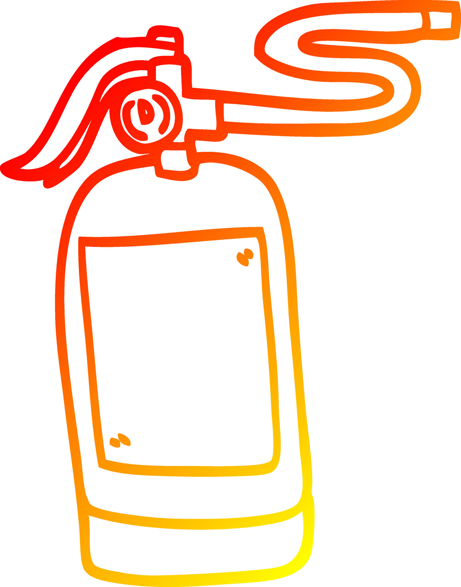 warm gradient line drawing cartoon fire extinguisher 10155842 Vector Art at  Vecteezy