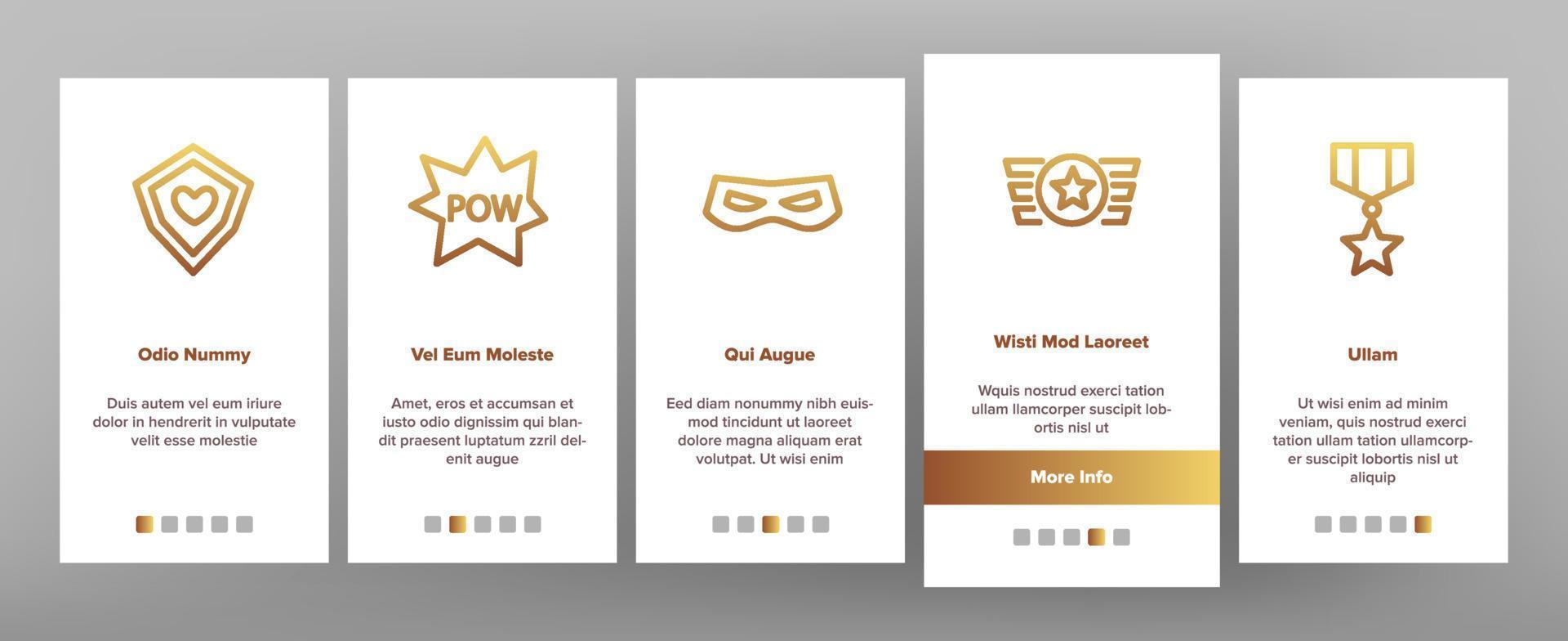 Super Hero Onboarding Icons Set Vector