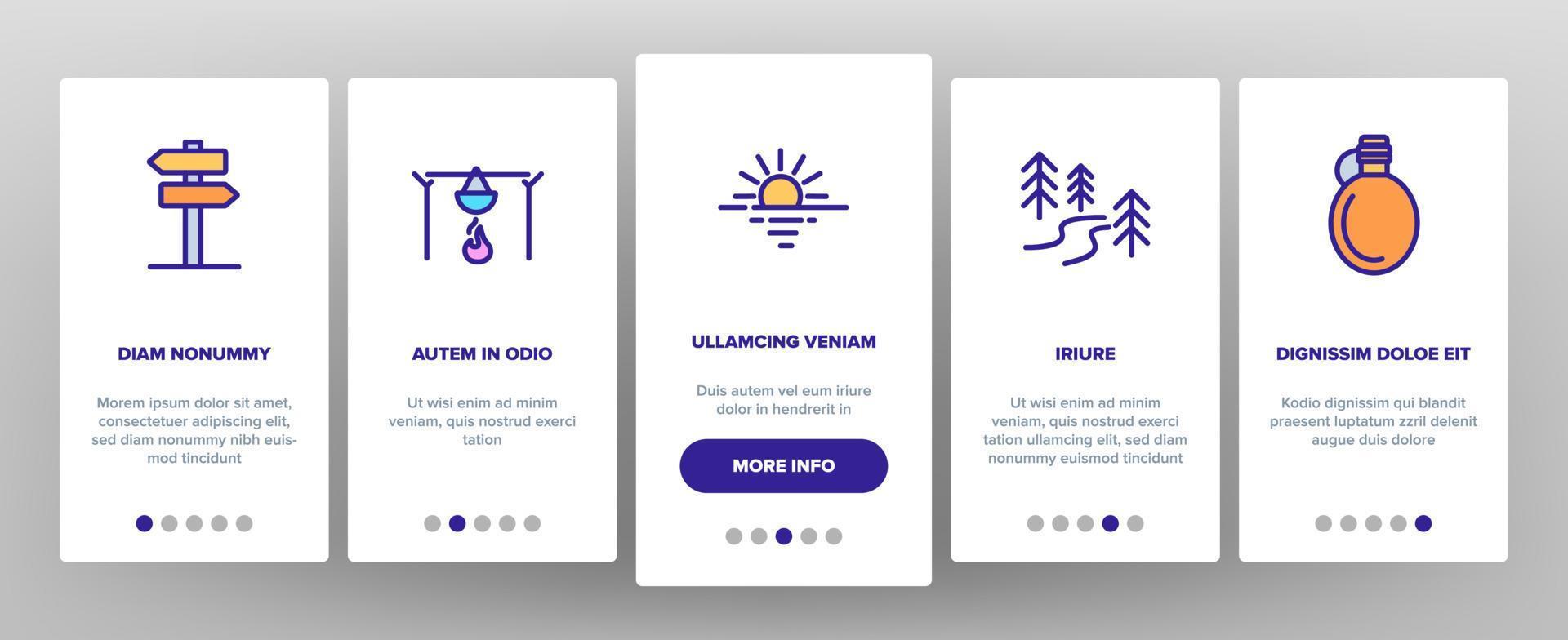 Adventure Onboarding Icons Set Vector