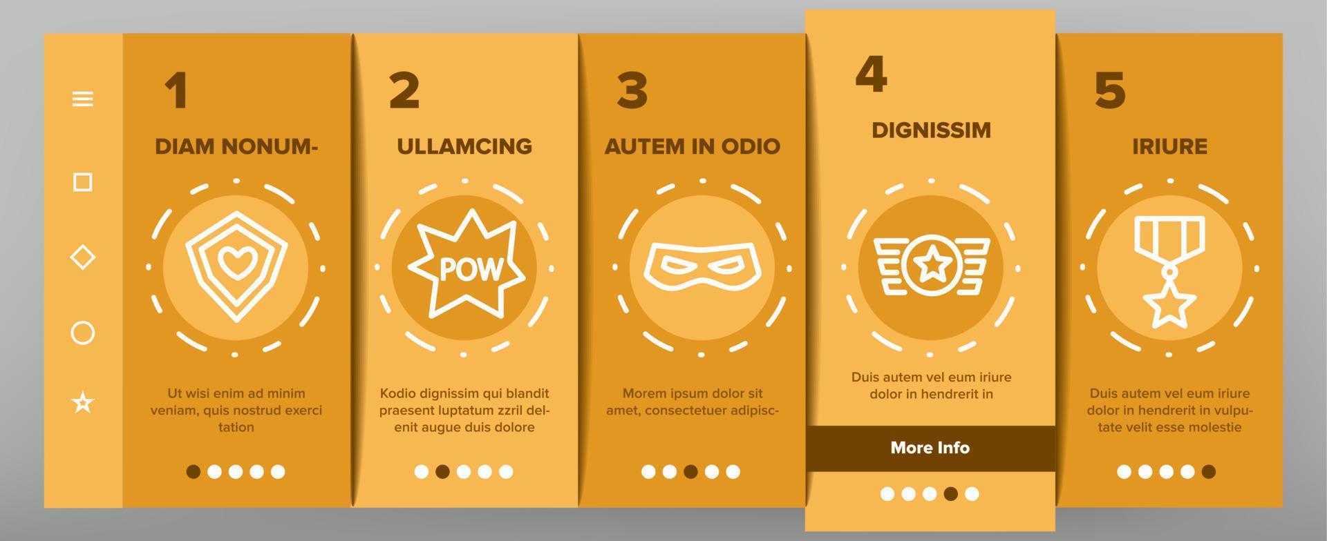 Super Hero Onboarding Icons Set Vector