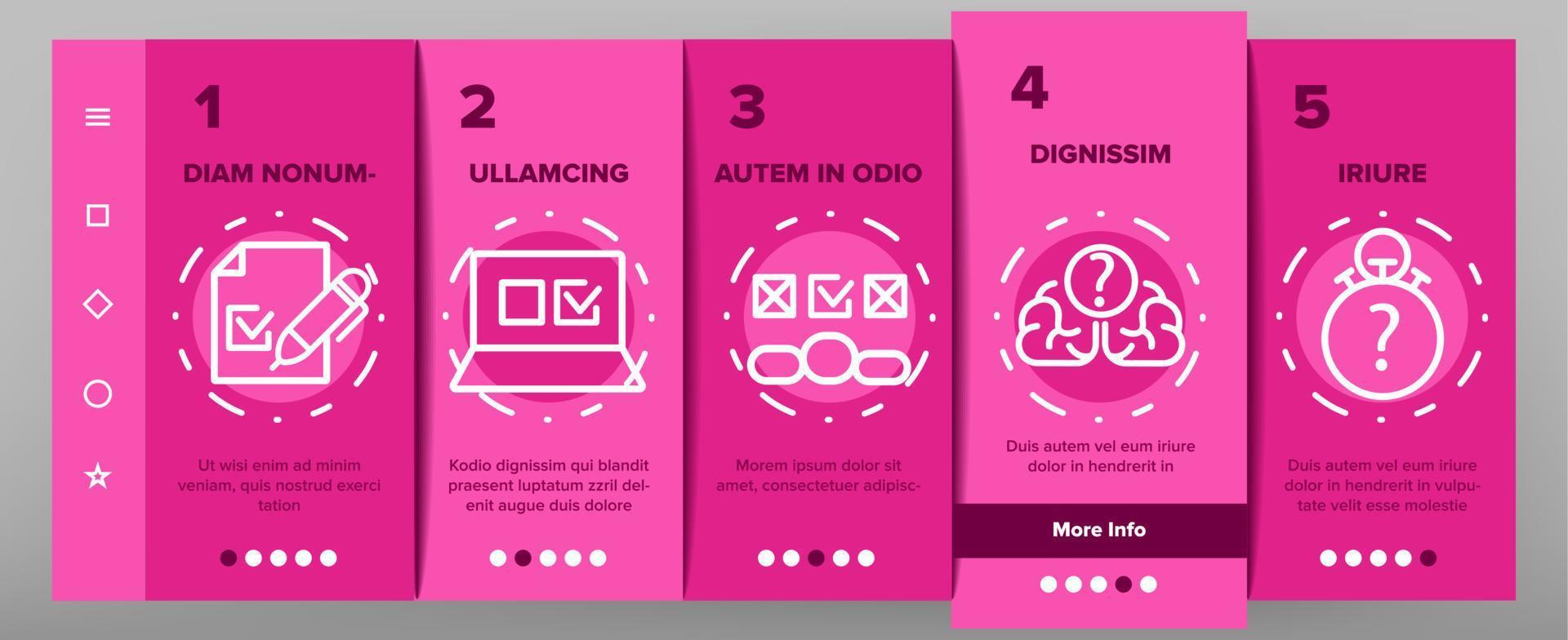 Quiz Game Onboarding Icons Set Vector