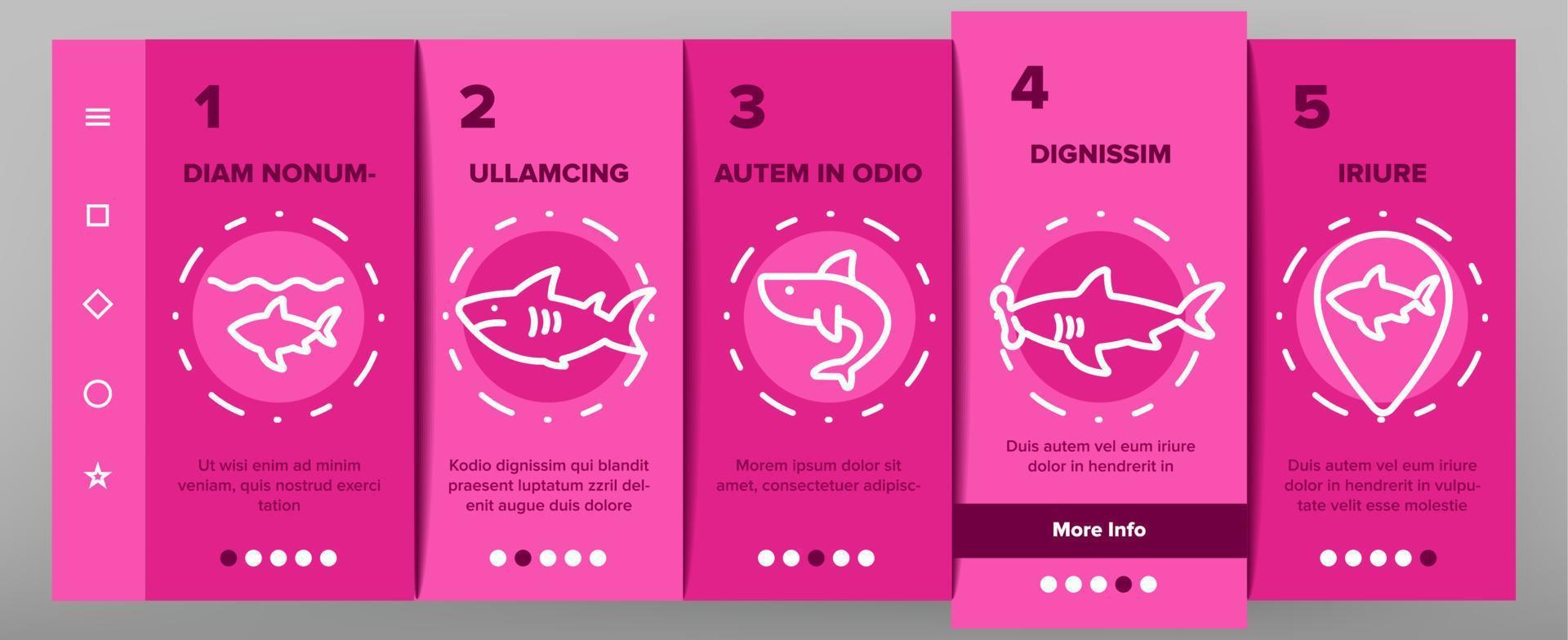 Shark Fish Onboarding Icons Set Vector 10155972 Vector Art at Vecteezy