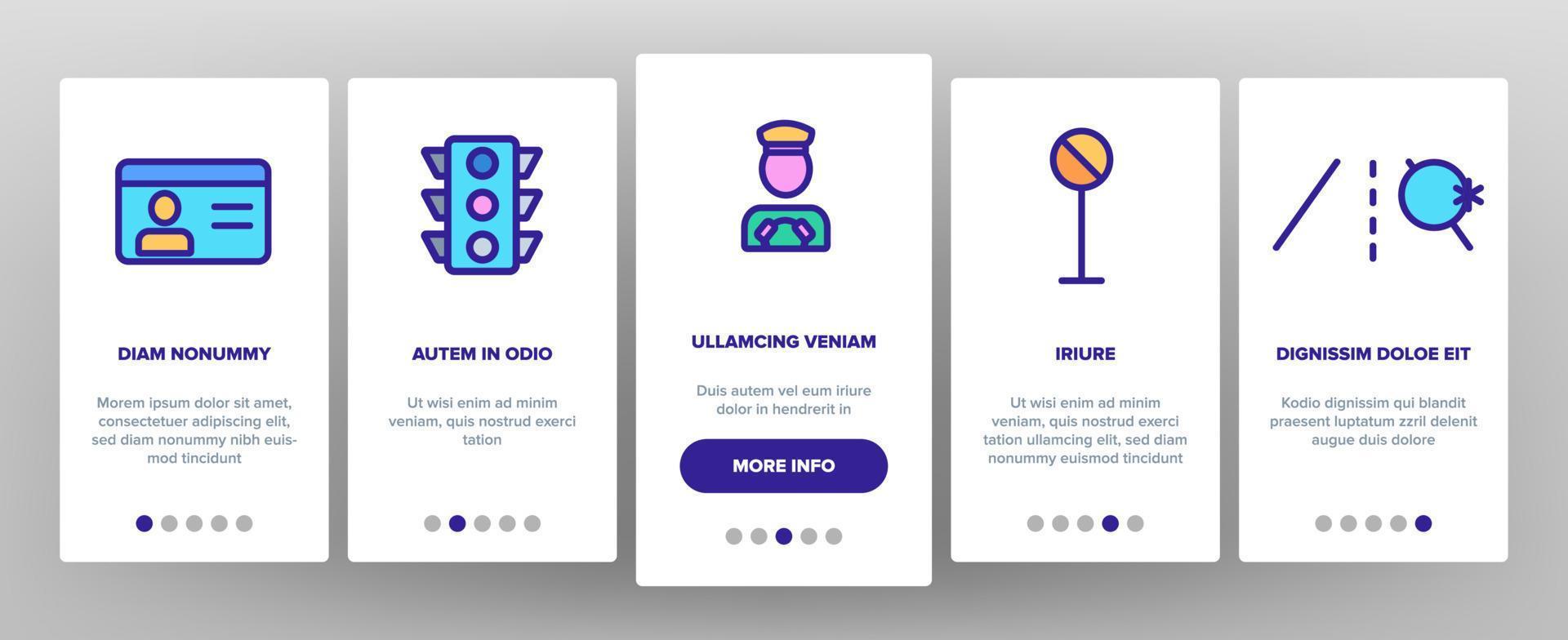 Driver Onboarding Icons Set Vector