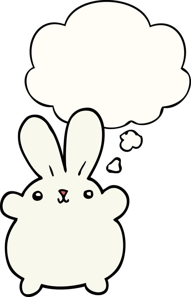 cute cartoon rabbit and thought bubble vector