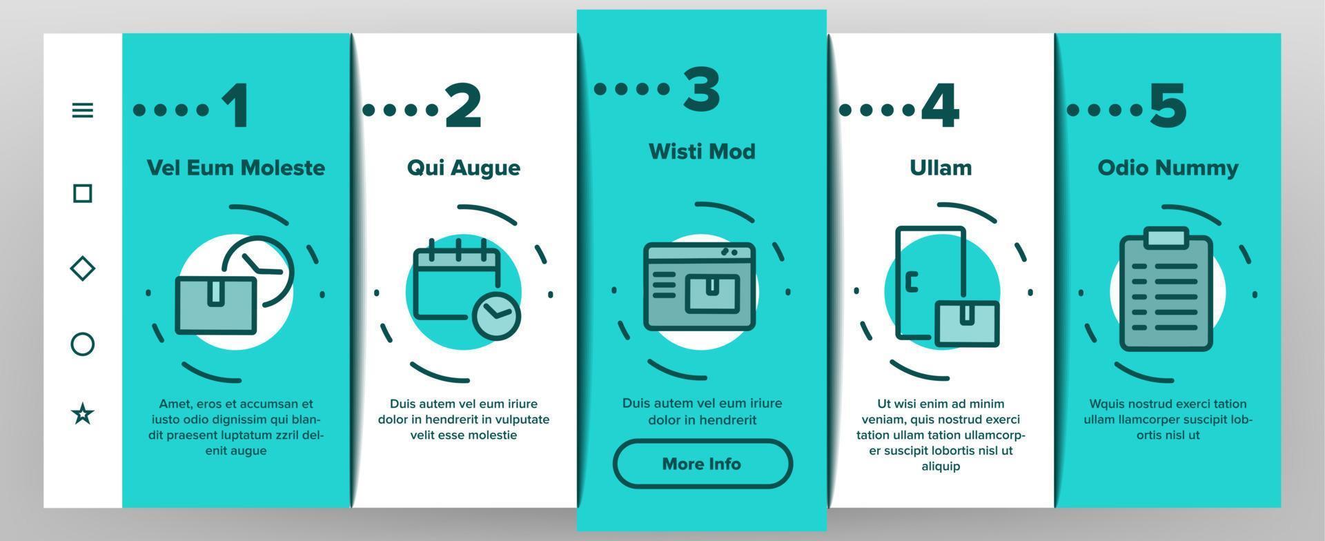 Courier Post Onboarding Icons Set Vector