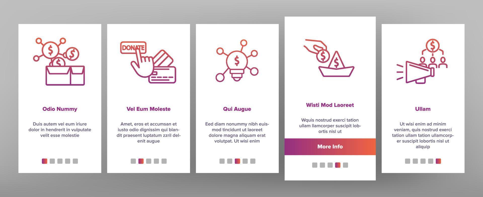 Crowdfunding, Collective Investment Vector Onboarding Mobile App Page Screen