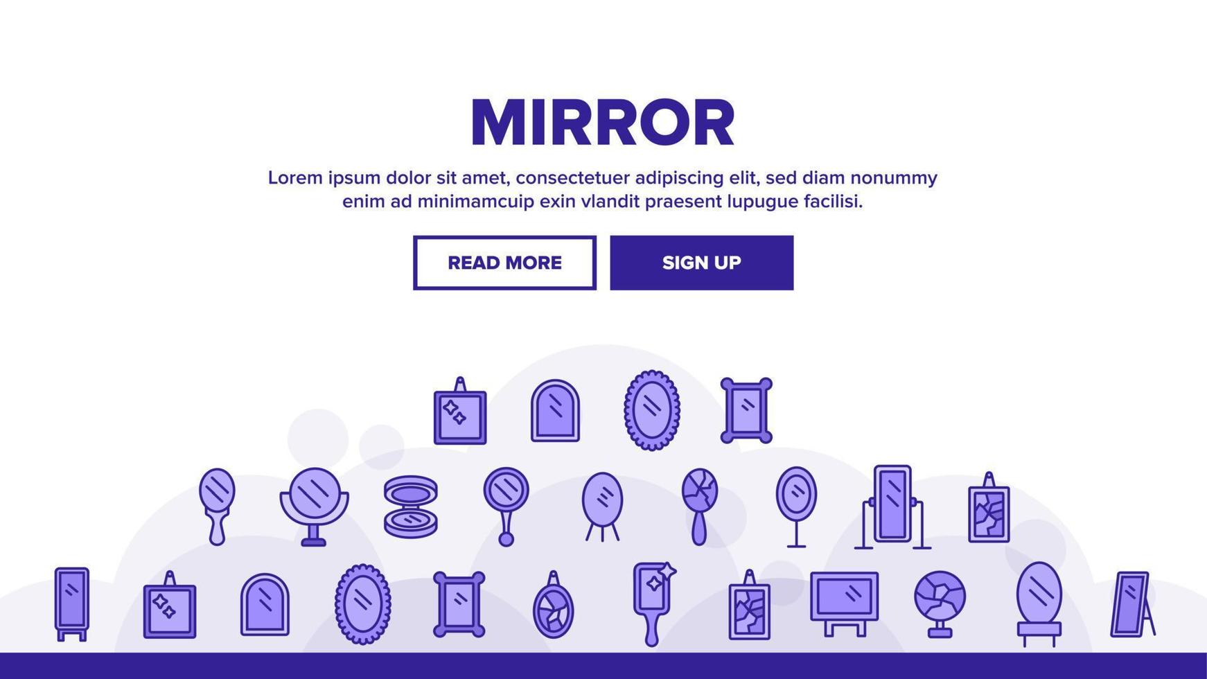 Mirror Different Form Landing Header Vector