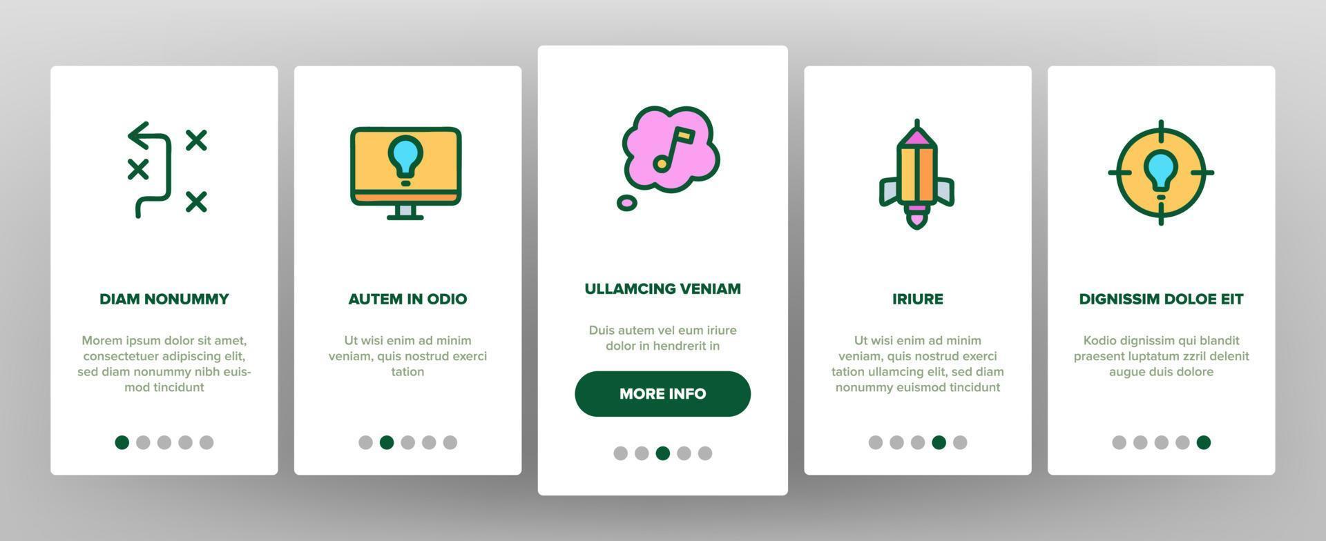 Creativity Onboarding Icons Set Vector