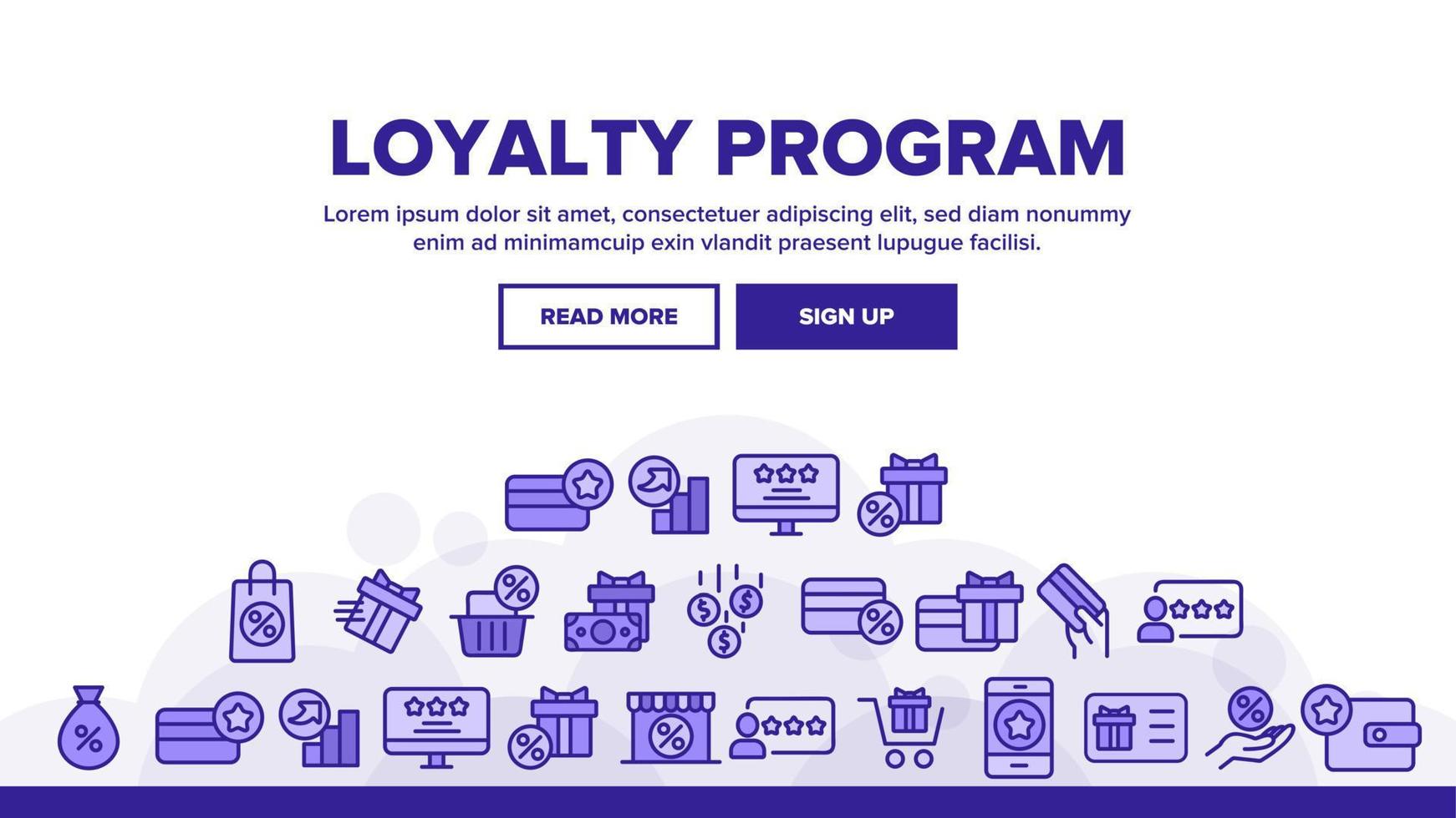 Loyalty Program Bonus Landing Header Vector