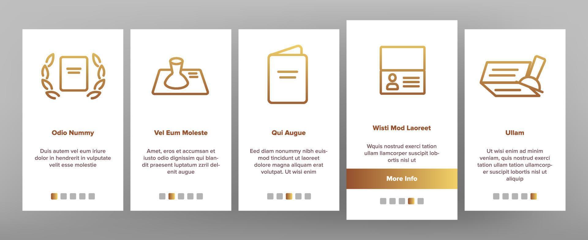 Passport Onboarding Icons Set Vector