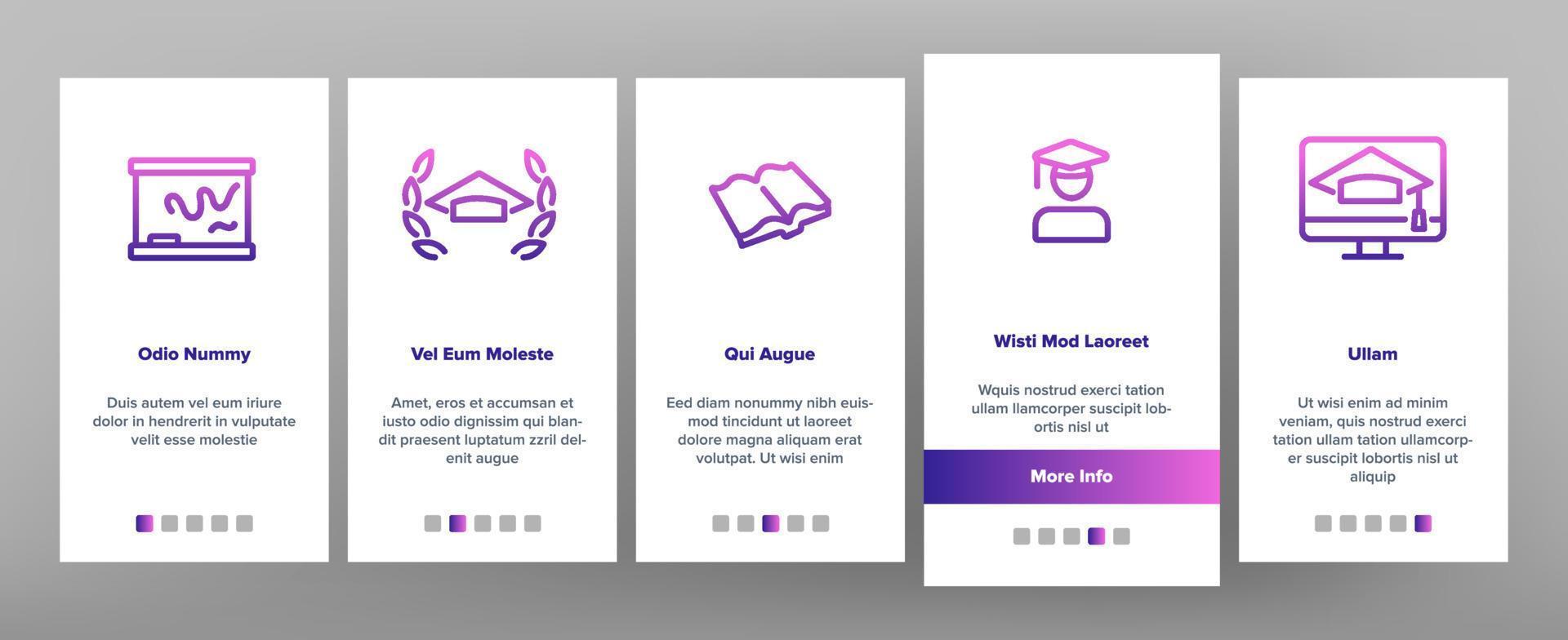 Academy Study Onboarding Icons Set Vector