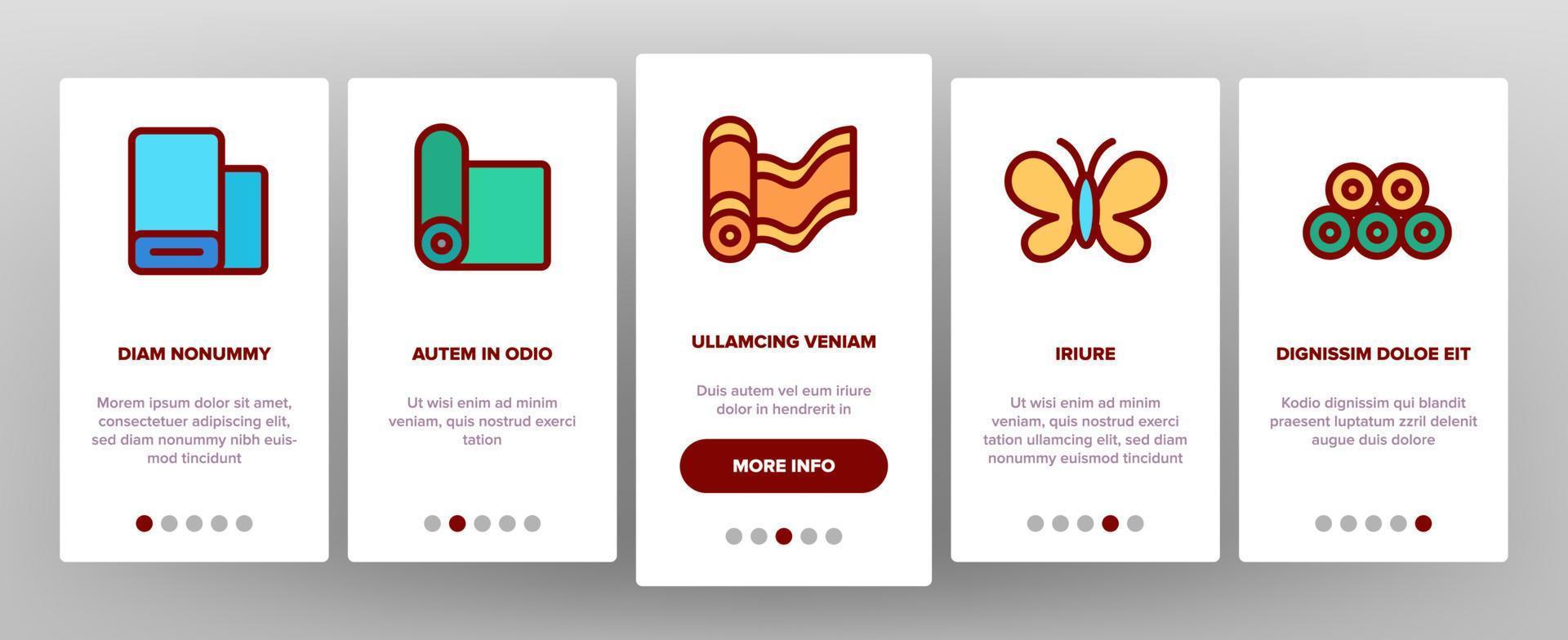 Silk Onboarding Icons Set Vector