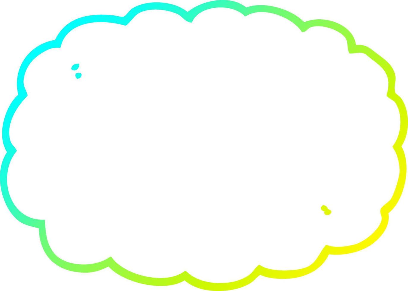 cold gradient line drawing cartoon cloud vector