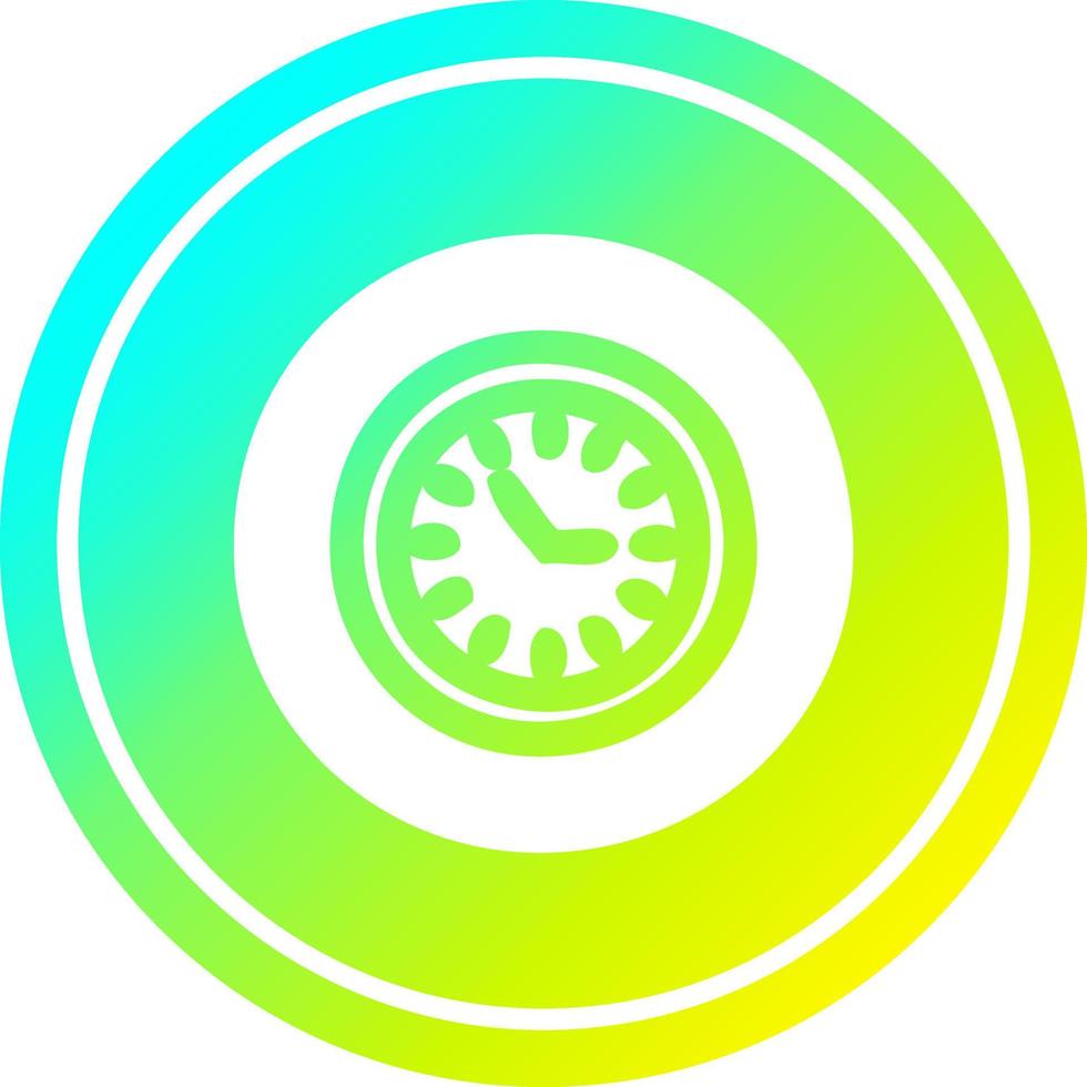 wall clock circular in cold gradient spectrum vector