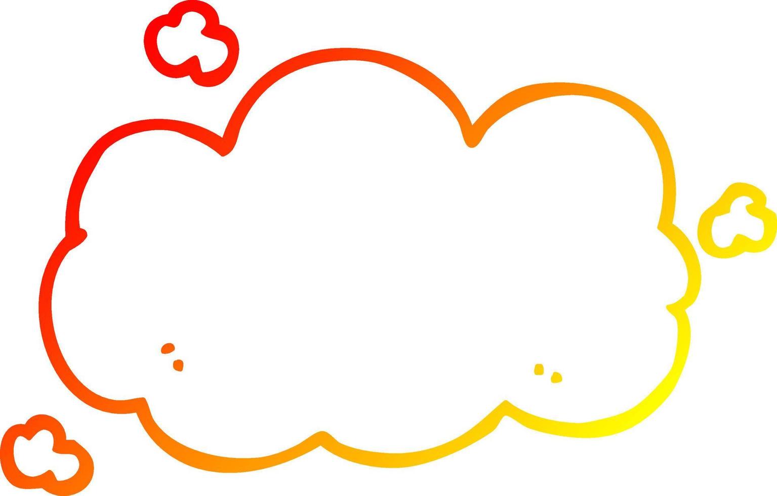 warm gradient line drawing cartoon cloud vector