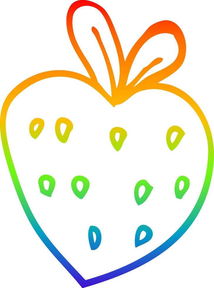 rainbow gradient line drawing cartoon strawberry fr vector