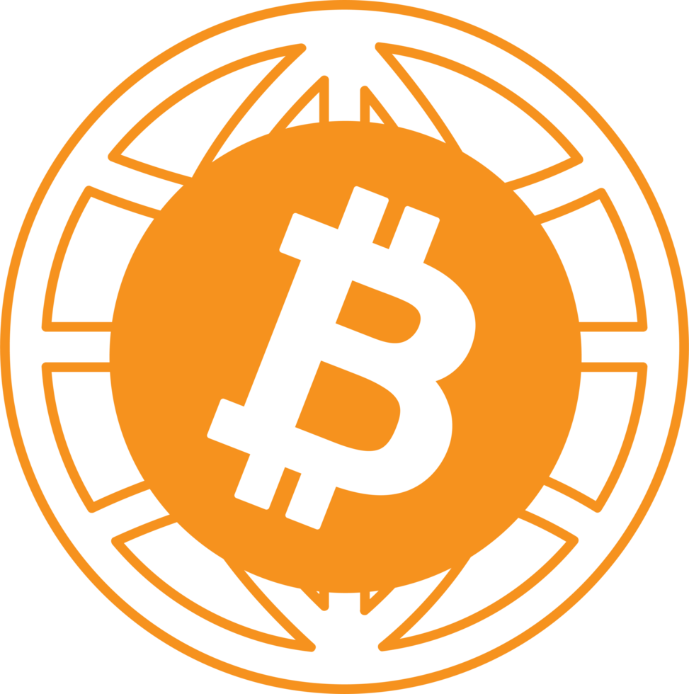 Bitcoin icon sign symbol design png